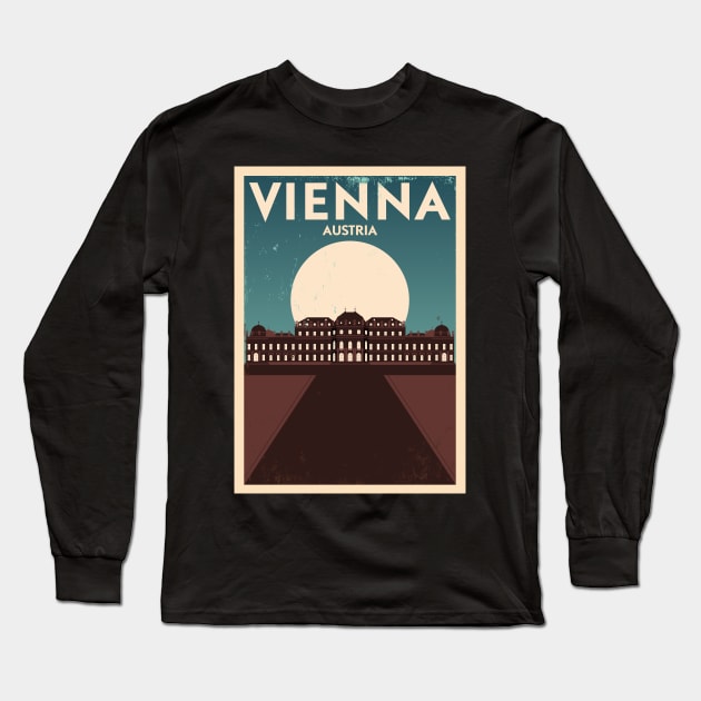 Vienna Poster Design Long Sleeve T-Shirt by kursatunsal